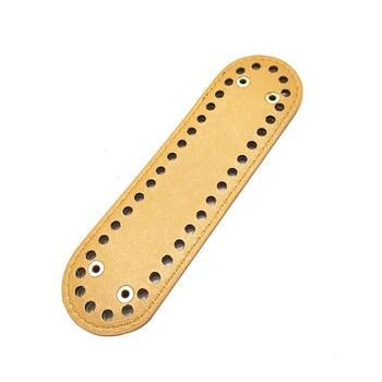 

Bag Bottom Craft Handbag Long PU Leather Replacement Crochet Oval DIY Knitting Handmade With Holes Pad Accessories Women