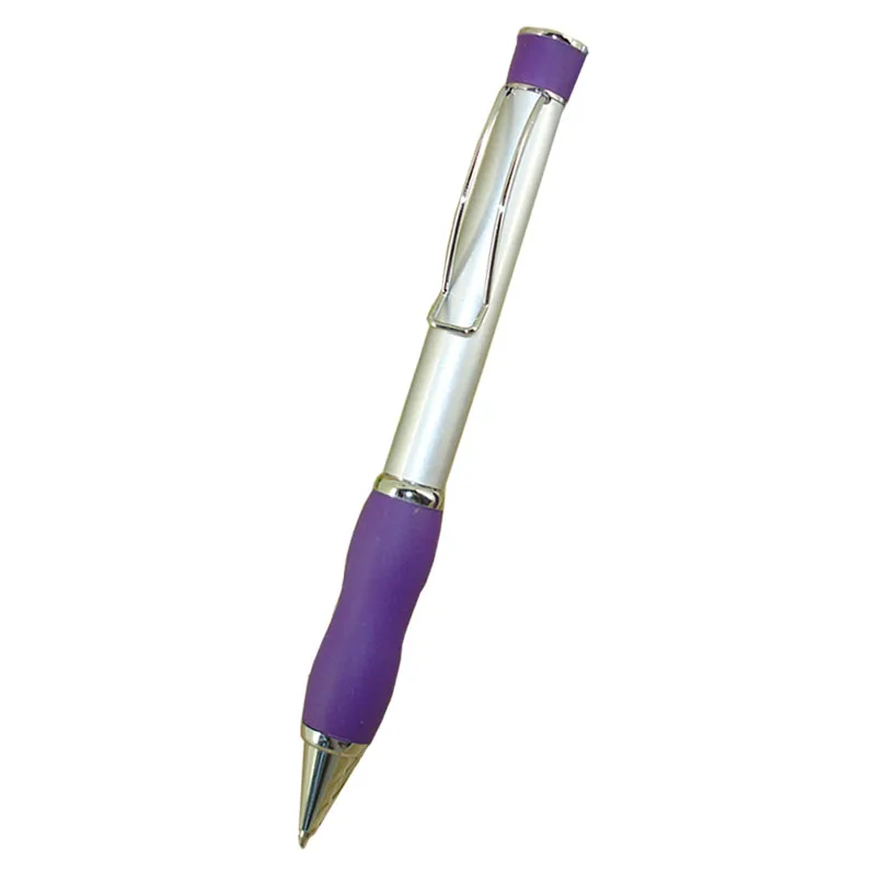 Soft rubber grip Ballpoint Pen 31g Metal Heavy Pen Silver and Purple Retractable Pens for Lady's Gifts Office Writing Instrument
