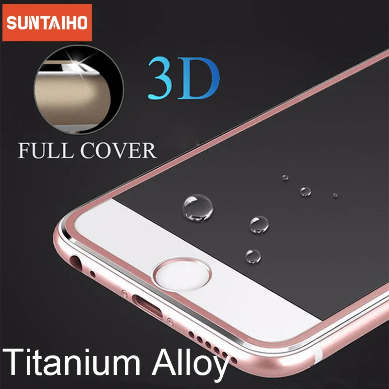 Suntaiho полное покрытие экрана протектор для iPhone 7 7Plus 3D изогнутые края сплав металлическая рамка закаленное стекло для iPhone 7 8 6s 6 Plus