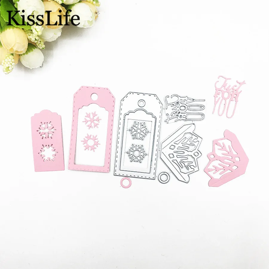 Delicate Tag Snow Flower Embossing Metal Cutting Dies Alinacraft Die Cuts for Card Making Scrapbooking Christmas Decors | Дом и сад