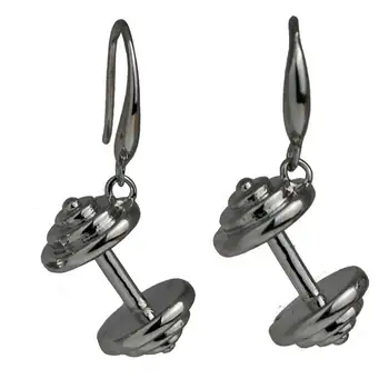 

2017 New Dumbbell Long Earrings Fitness Barbell Gym Drop Earrings for Women Sport Fitness Jewelry Summer Brincos 10pcs