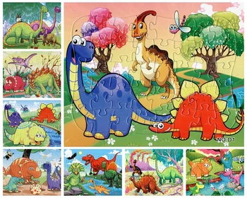 

21*28cm 8*40Pcs Jigsaw Wooden Paper Puzzles Jurassic World dinosaur Anime Toys for Children kids games educational Toys