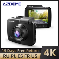 AZDOME-Cámara de vídeo 4K para salpicadero, dispositivo con lente dual y supervisión nocturna, WDR, UHD, navegador GPS integrado, WiFi y sensor G, novedad, GS63H