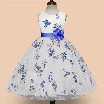 

New Dress For Girls Dresses Kids Clothes Flower Girl Dress Birthday Party Costumes Children Clothing Christmas Gown with Ribbon