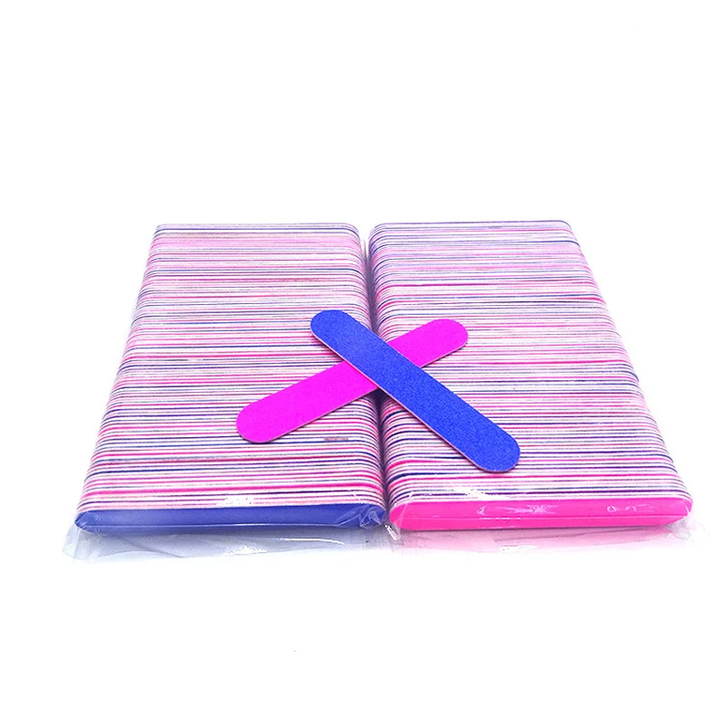 100Pcs 일회용 미니 나무 네일 파일 더블 사이드 180 매니큐어 샌딩 버퍼 스트립 연삭 연마 매니큐어 케어 도구