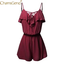 Женский комбинезон на завязках с рюшами большого размера, однотонные шорты-туники, женский комбинезон без рукавов размера плюс, Свободный комбинезон 90527
