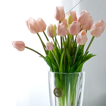

1PC PU Tulips Artificial Flowers Calla Real Touch Artificiales Mini Tulip Calla for Home Wedding Decoration Flowers