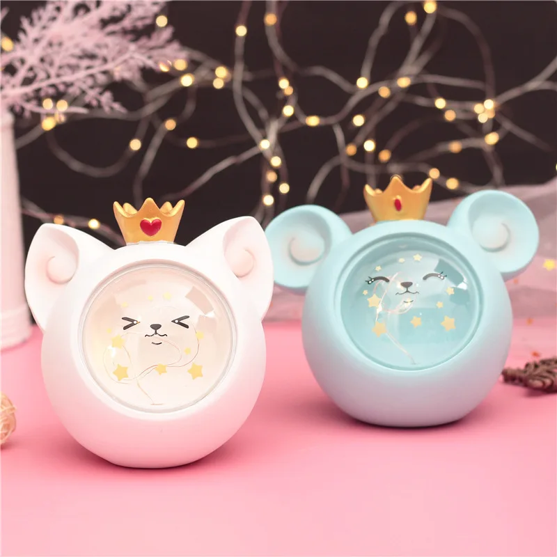 С рисунком из мультфильма с милыми кошачьими ушками, для девочек Ночной светильник в виде улыбающихся рожиц животных Ночная лампа для дома прикроватная Декор на день рождения, комплект одинаковых рождественских пижам для маленьких девочек Подарки