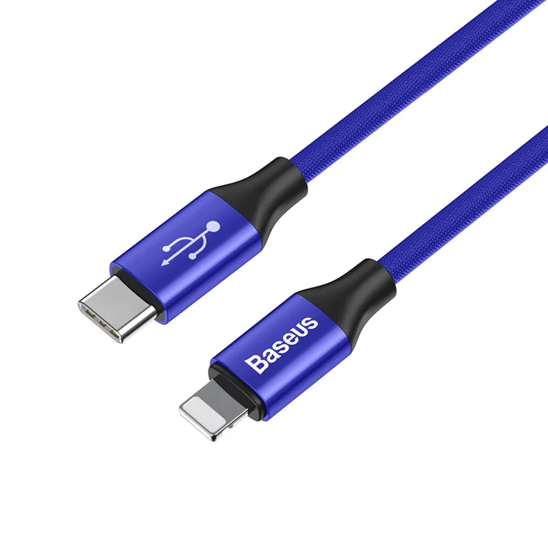 PD кабель для usb c на lightning зарядный кабель для iPhone xs xr 8 7 6s plus 5s apple ipad pro Быстрый зарядный кабель 1 м 2 м - Цвет: Синий