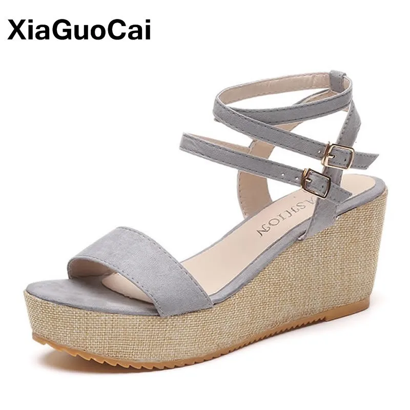 

High Heels Sandals Women Roman Shoes Thick Bottom Platform Female Sandal Gladiator Ankle-Wrap Mature Ladies Footwear Hot Sale