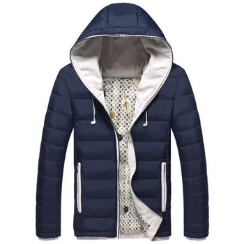 

Winter Jacket Men Casual New Hooded Thick Padded Jacket Zipper Slim Men and Women Coats Men Parkas Outwear Warm Coat