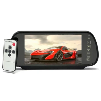 Monitor per specchietto per auto da 7 pollici Assistenza al parcheggio 2 ingressi AV Telecamera per retrovisione opzionale 12V-24V per camion per auto VR