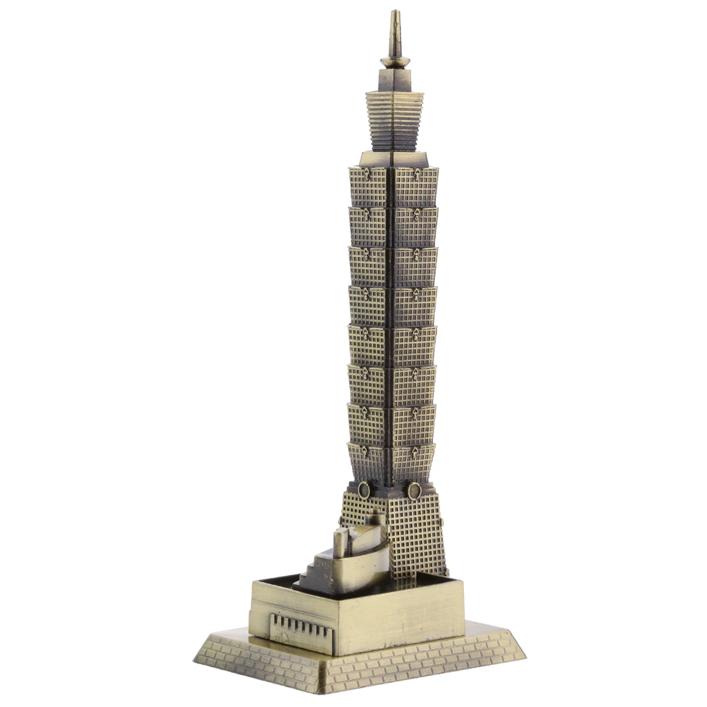 MagiDeal Bronze Taipei 101 Tower Building Architecture Model of Taiwan Desktop Ornament Travel Souvenir Gift