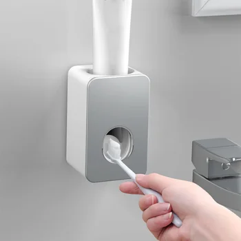 

Toothpaste Squeezers Automatic Toothpaste Dispenser Tooth Dust-proof Toothbrush Holder Wall Mount Stand Bathroom Accessories