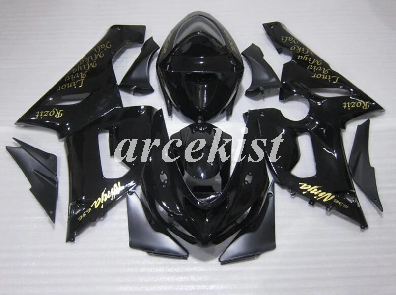 4 подарки ABS мотоцикл Полный обтекатели комплект подходит для Kawasaki Ninja ZX-6R 636 2005 2006 05 06 набор кузова черный
