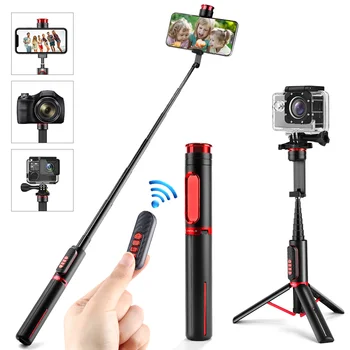 

Cafele 3 in 1 Foldable Wireless Bluetooth Selfie Stick Tripod For iphone Camera Grip Android Stick With Remote Control Holder