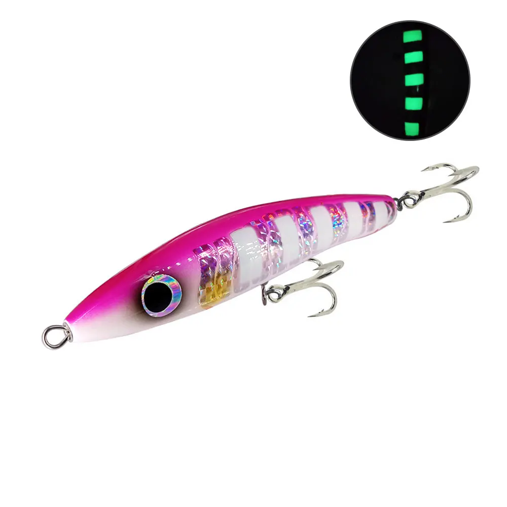 1pc 65g120gTrolling Lure Popper Wood Bait Boat Fishing with BKK Treble  Hooks Saltwater Topwater Carp Artificial SwimBait Leurre