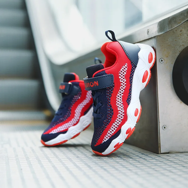 

CHILDREN'S Shoes 2019 Hot Selling Children Sports Shoes New Style Running Shoes Fly Woven Anti-slip Velcro Men And Women CHILDRE