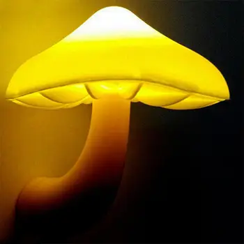 

Night Light Wall Lamp LED Light Romantic Warm Yellow Mushroom Design Home Decor Kid'S Room