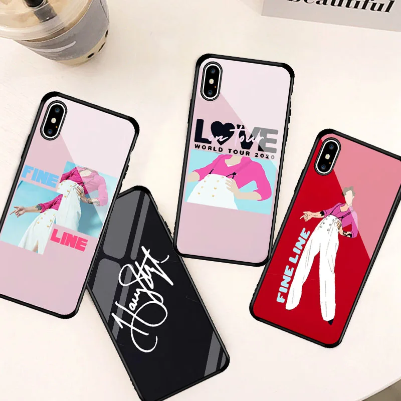 

Harry Styles Fine Line Love On Tour Tempered Glass Phone Case For iPhone 11 pro XS XR Cover For iPhone 6S 8 7 Plus XS Max Case
