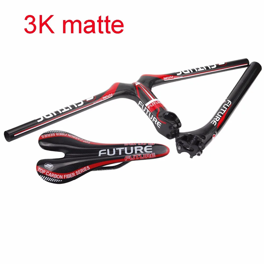 Аксессуары для велосипеда из углеродного волокна future full carbon fiber saddle/seatpost/MTB Интегрированный руль с Карбоновым стержнем три пирога - Цвет: 3K matte