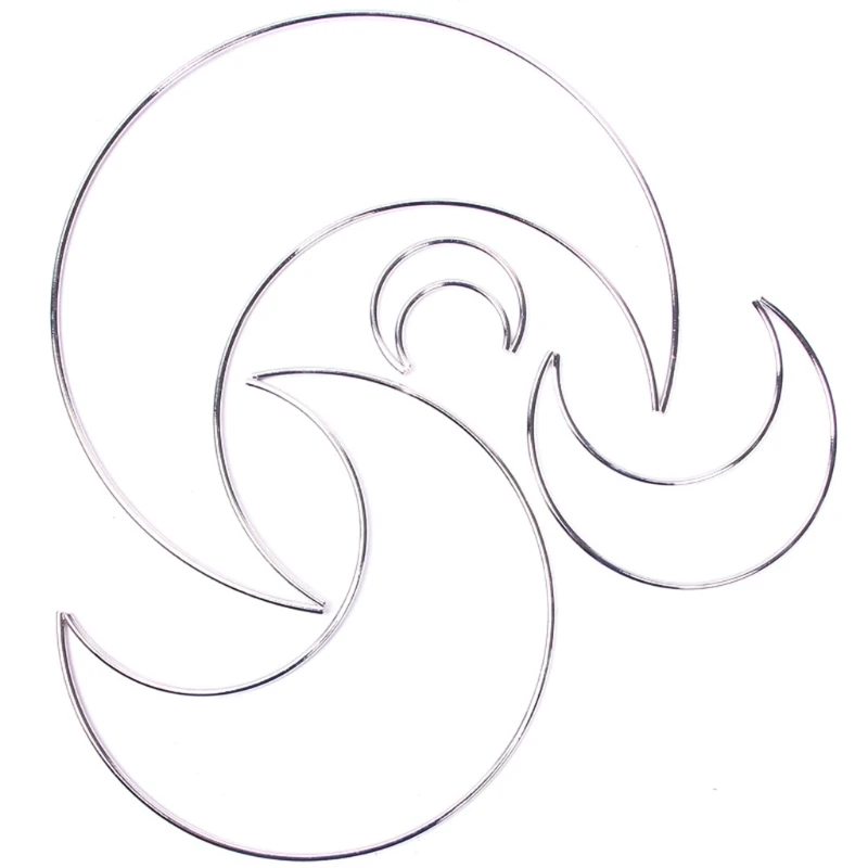 5 Anneaux Métalliques étoilés 20 Cm - Pour Attrape-rêves, Couronnes, Macramé - DIY Déco - Or Et Argent - 7