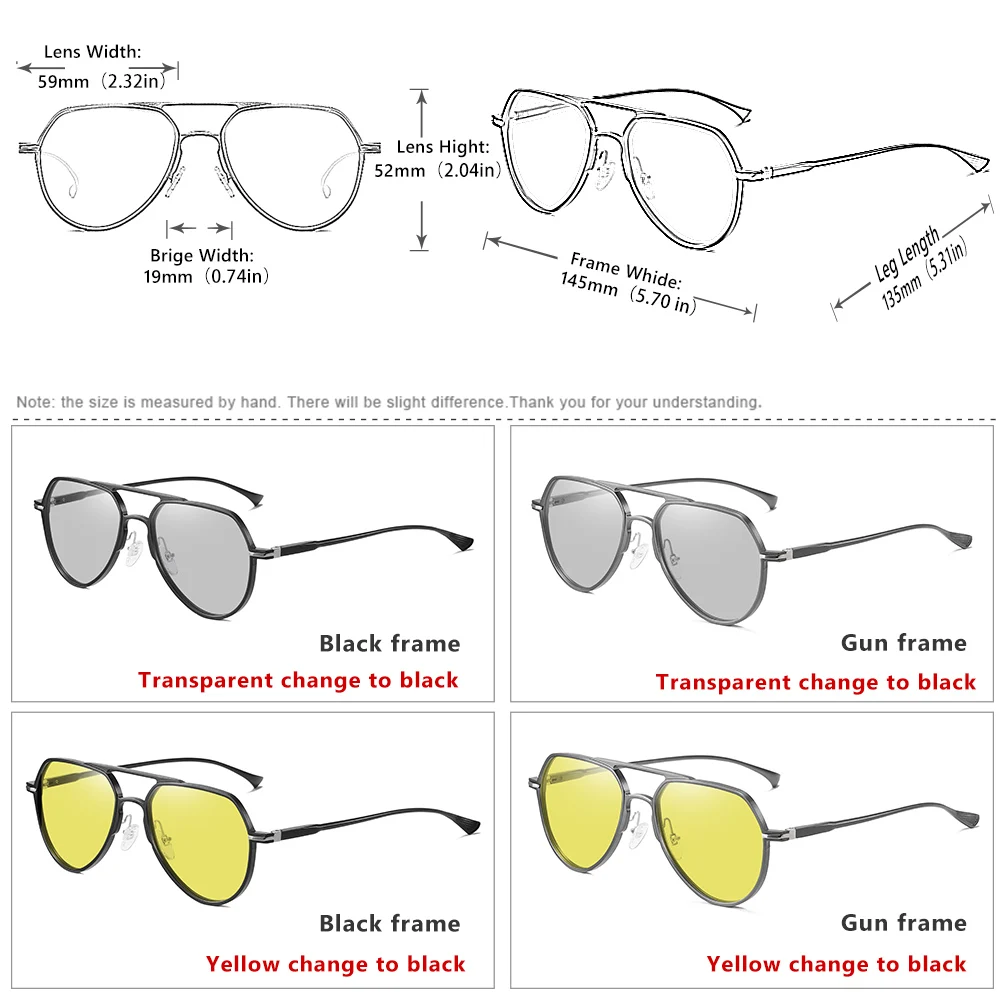 Одежда высшего качества Алюминий HD фотохромными, солнцезащитные очки, поляризационные, Для мужчин Для женщин дневной и ночной режимы очки для зрения вождения очки фотохромные очки gafas de sol