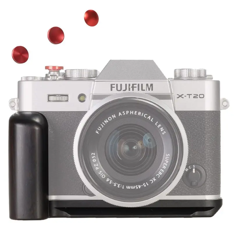 Wepoto Fujifilm X-T10 X-T20 X-T30 Impugnatura In Metallo Legno Di Ebano Gp-Xt20