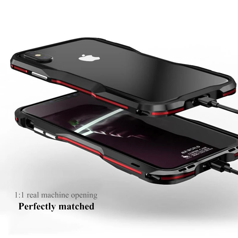 Металлический бампер чехол для телефона iPhone X XS Max XR Алюминиевая Рамка Жесткий 360 защитная задняя крышка для iPhone 7 8 Plus
