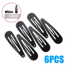 6 шт./упак. Портативный Большой Металлический Эмалированный волос заколки для дам и девушек Заколки для волос парикмахерские инструменты для укладки волос 5 см; Цвет: черный