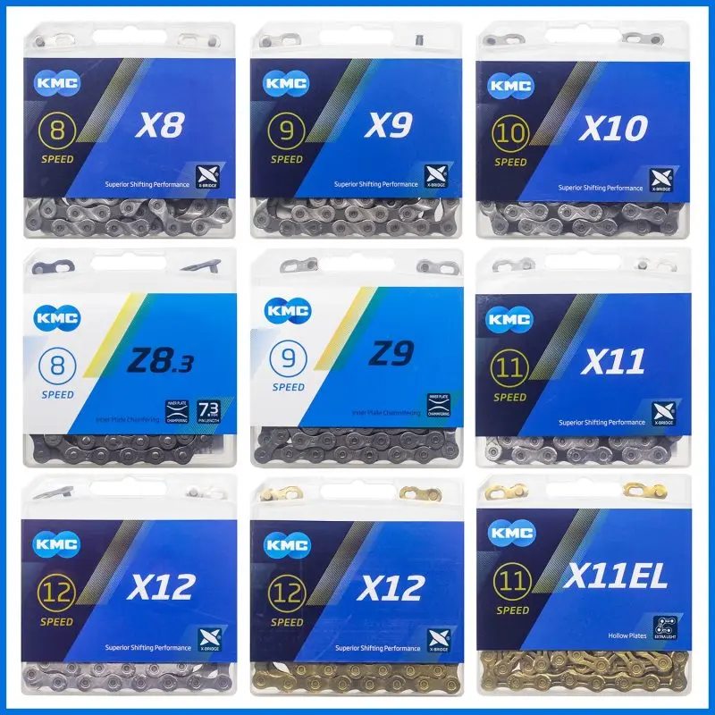 Велосипедная цепь KMC X8 X9 X10 X11 X12 велосипедная 8/9/10/11/12 скоростной шатун для