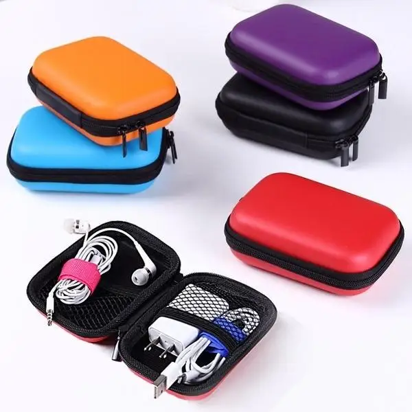 1pcs EVA Mini Portable Earphone bag Coin Purse Headphone USB Cable Case Storage Box Wallet Carrying Pouch Bag Earphone Accessory