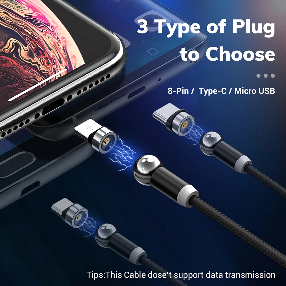 TOPK AM28 Магнитный кабель usb type-C, вращающийся на 360 градусов Магнитный зарядный шнур для телефона Xiaomi samsung huawei
