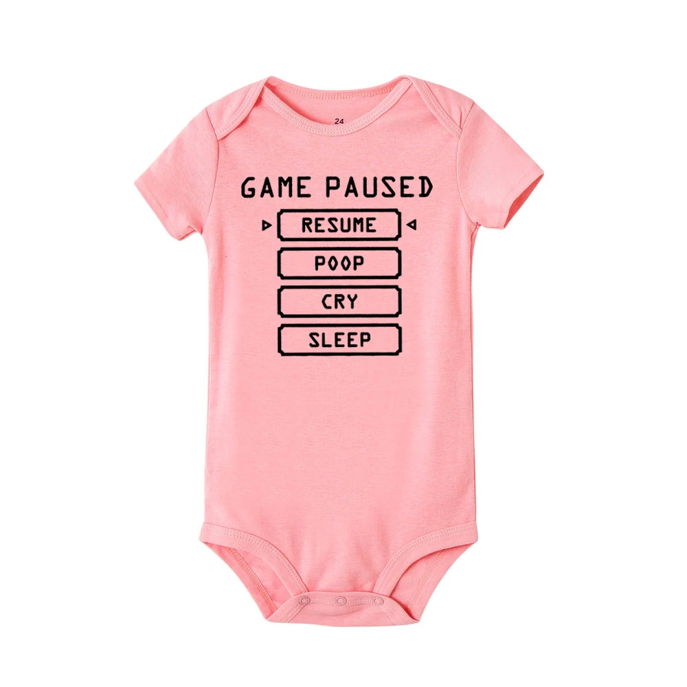Игра на паузу летняя модная одежда для новорожденных BabyRomper Одежда футболка