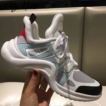 

2019 Woman Casual Shoes High Top Sneakers Genuine Leather Top Quality Hot Fashion Women Vulcanized Shoes Patchwork Lace Up