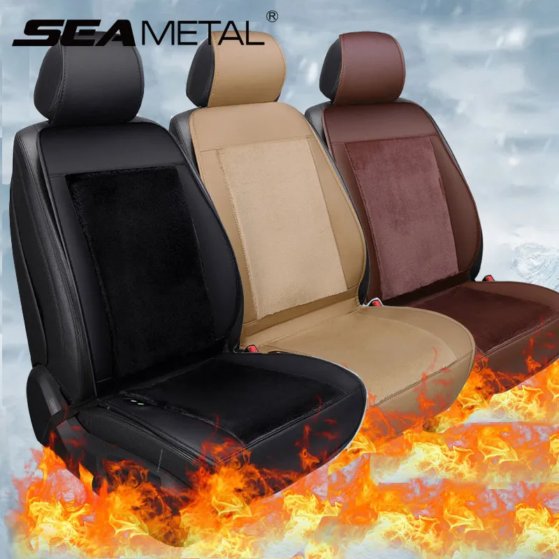 Зимний автомобильный чехол на сиденье с подогревом, теплая подушка для сиденья, высокое качество, 12 В, огнеупорный теплый коврик, накидка, автомобильный стиль, универсальный