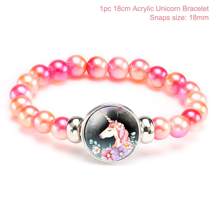 Unicorn bracelet 9 Huiran браслет с единорогом для детей Единорог День Рождения украшения Радуга вечерние украшения для душа ребенка девочка 1-й первый день рождения - Цвет: Unicorn bracelet 9