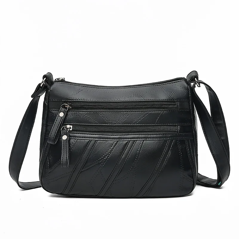 

WOMEN'S Leather Bags Fashion Simple Casual Middle-aged Mommy Bag Simple Textured Women's Shoulder Backpack