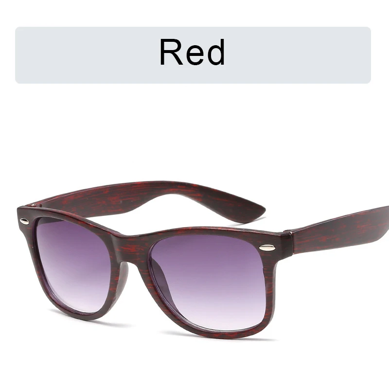 Higodoy Ретро квадратные деревянные Солнцезащитные очки женские винтажные бамбуковые зеркальные очки солнцезащитные очки для женщин дизайнерские Оптические солнцезащитные очки - Цвет линз: red