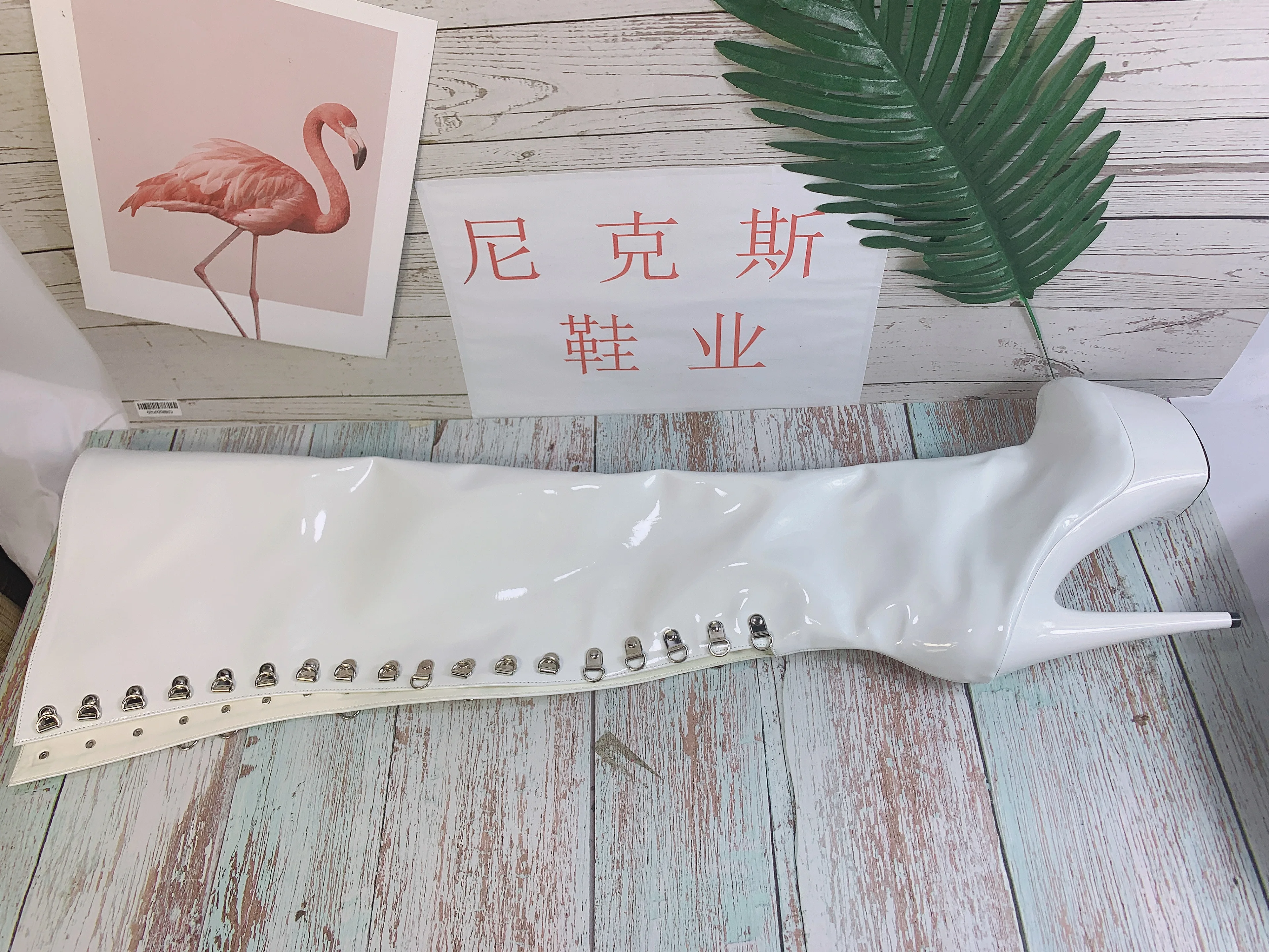 15cm High Heels, thigh-high, With a cross strap at the back, Sexy club pole Dancing show with super Boots