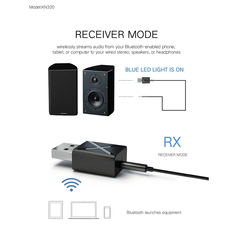 Bluetooth 5,0 аудио приемник передатчик мини стерео Bluetooth AUX RCA USB 3,5 мм разъем для ТВ PC автомобильный комплект беспроводной адаптер