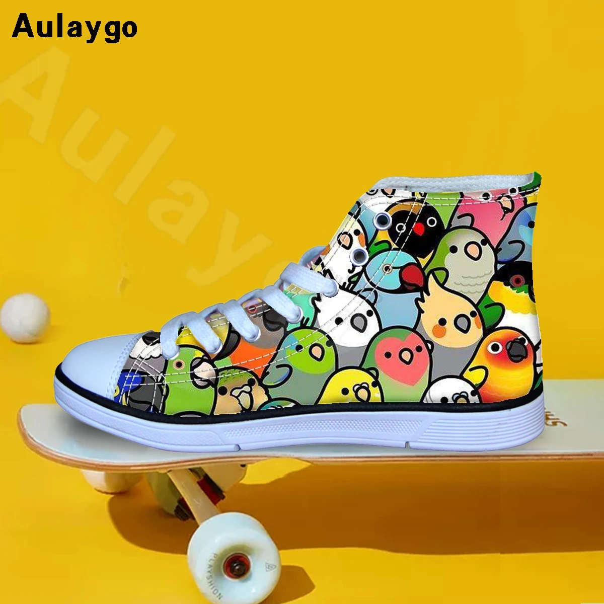 

Aulaygo Kids Shoes 2020 New Cartoon Intensive Animal Bird Cute Pattern Fashion Boy Sneaker Children Girl Canvas Casual Footwear