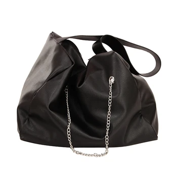 

2019 Ladies Leather Chain Handbag Large Capacity Solid Color Shoulder Bag European and American Fashion Designer Messenger Bags
