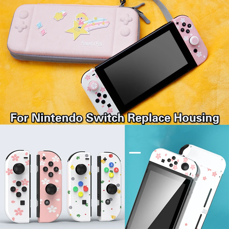 Nintendo Switch Sakura консоли спины плитов и контроллер Корпус Оболочка Чехол полный набор кнопок для nintendo Switch Joy-con Корпус чехол
