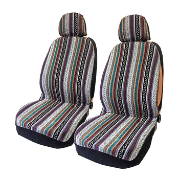 

4Pcs Stylish Ethnic Style Double Front Seat Car Seat Cover Dustproof Car Seat Protector