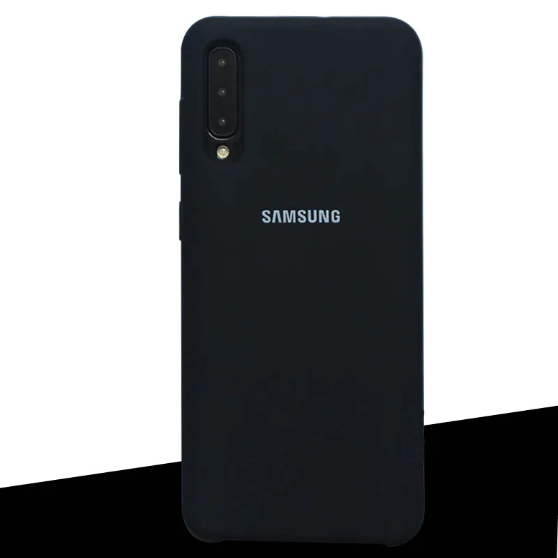 Чехол на самсунг а50 Чехол для samsung A50, жидкий силиконовый мягкий защитный чехол для задней панели samsung A50 A30 A20, чехол для Galaxy A50, противоударный чехол - Цвет: Black