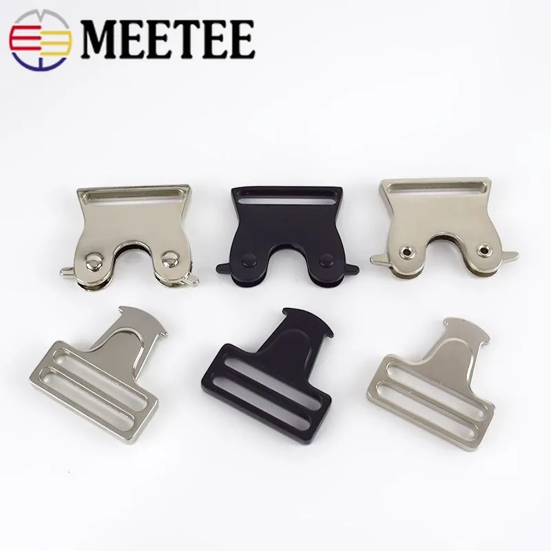 2 шт. Meetee металлический мешок Быстрый боковой застежкой на пряжку 25/30/38 мм Собака Воротник, тканевая лента настроить пряжку одежда, тактическое снаряжение, Ремни аксессуары