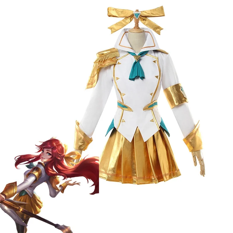 

ROLEOCS Battle Academia Lux Cosplay LOL Lux Game Costume Lux Prestige Edition Costume Women Outfit Halloween Girl Skirt