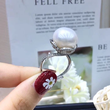 

925 Silver Classical Adjustable Pearl Ring Settings Findings Mountings Parts for Oyster Edison Pearls Corals Jade Beads Stones
