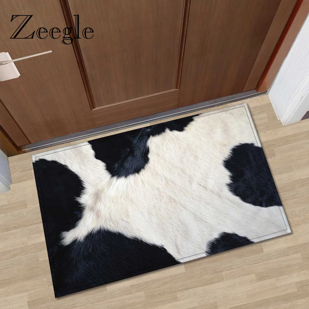 Welcome Floor Mats Animal Printed Doormat Non-slip Doormat Outdoor Carpet Flannel Door Mat Corridor Mat Carpet for Kitchen